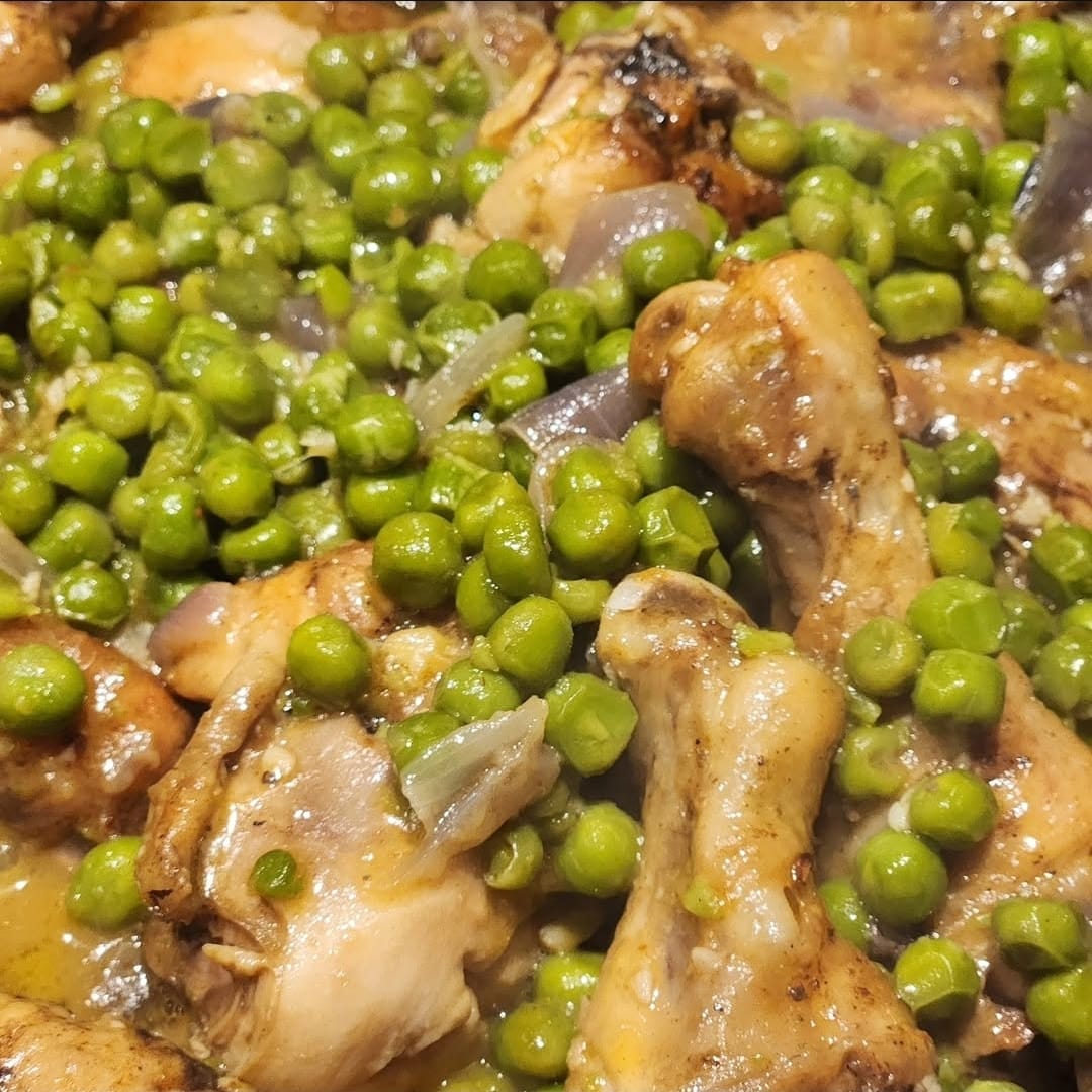 Poulet aux petits pois